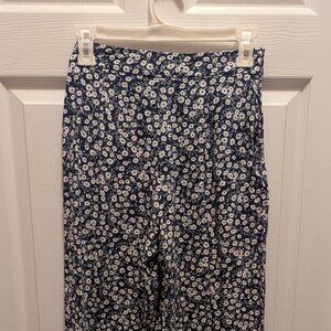Floral Blue and White Pants